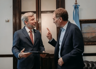 Frigerio respaldó la reforma laboral tras reunirse con Santilli